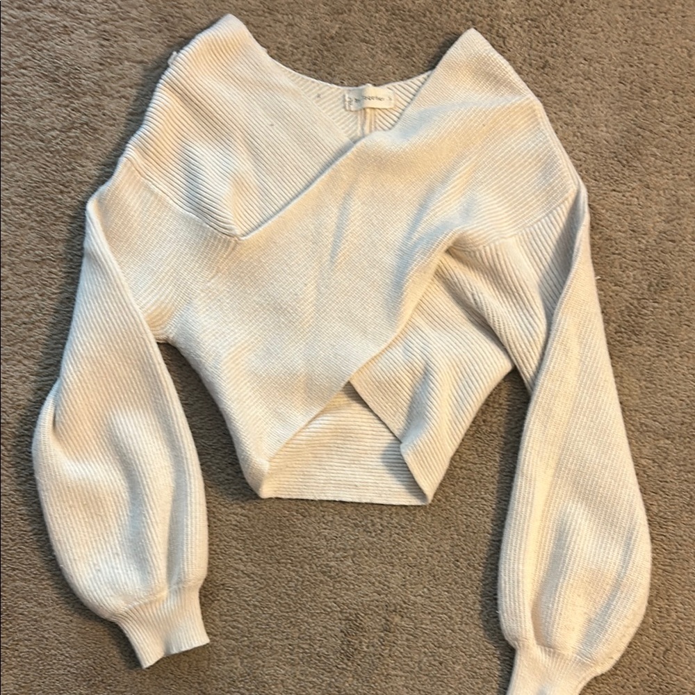By Together Cream V-Neck Sweater